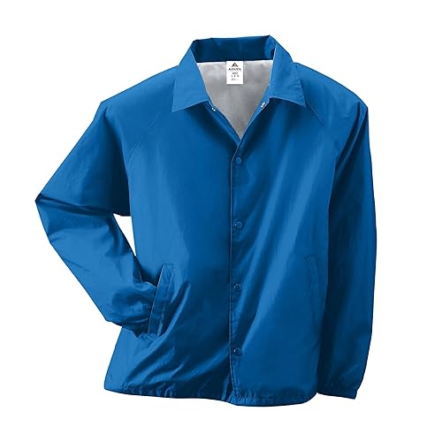 Augusta Sportswear Nylon Jacket/Lined-Rain-Ready, Water-Resistant Outerwear for Coaches & Outdoor Activities, Royal, 3X-Large