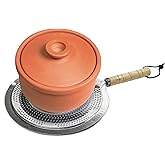 Kitchen Heat Diffuser for Gas &amp; Electric Stove Cooktop &ndash; Ideal for Clay Pots, Tagines, Moka Pots, Cookware - Simmer Plate Heat Disperser for heat ranges &ndash; Safe Wooden Handle &ndash; Heat-Resistant