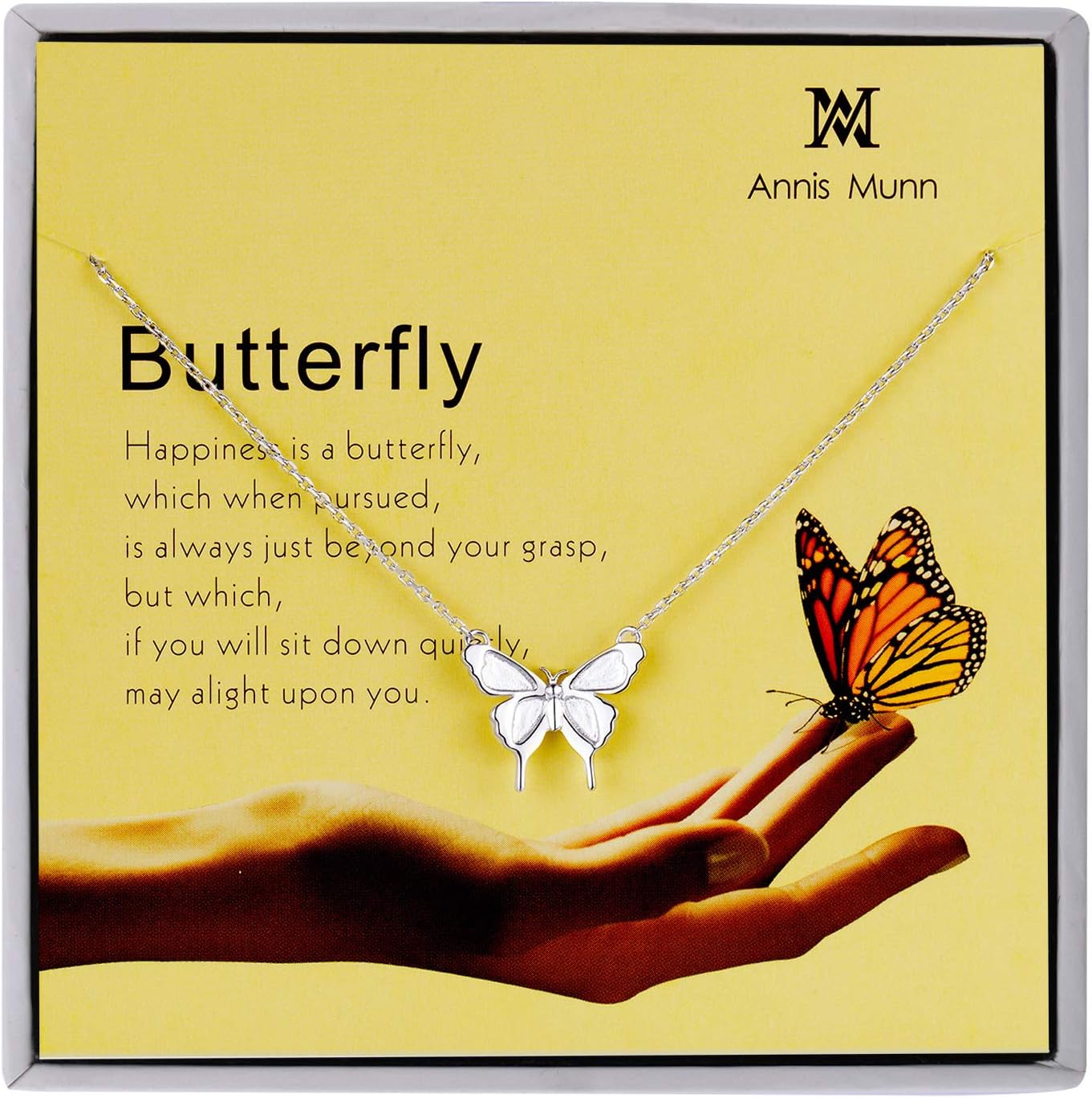 925 Sterling Silver Classic Cross Faith Hope Infinity Love Adjustable Jewellry Valentine's Gift for Girls and Women (D: Butterfly Necklace)