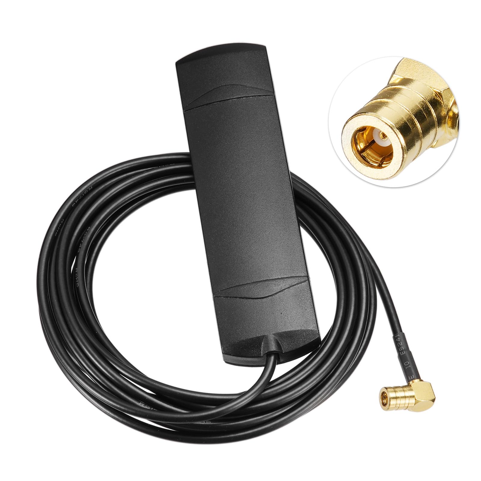 Eightwood DAB Antenna DAB+ Car FM AM Radio Antenna Windscreen Patch 17dbi + 3M SMB Connection Cable for Pioneer Alpine Clarion Digital Radio FM Tuner