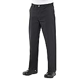 Chef Designs Men's Chef Pant, Black, 38W x 34L