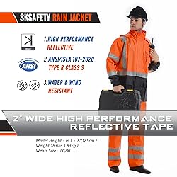 SKSAFETY Hi Vis Reflective Rain suits for Men