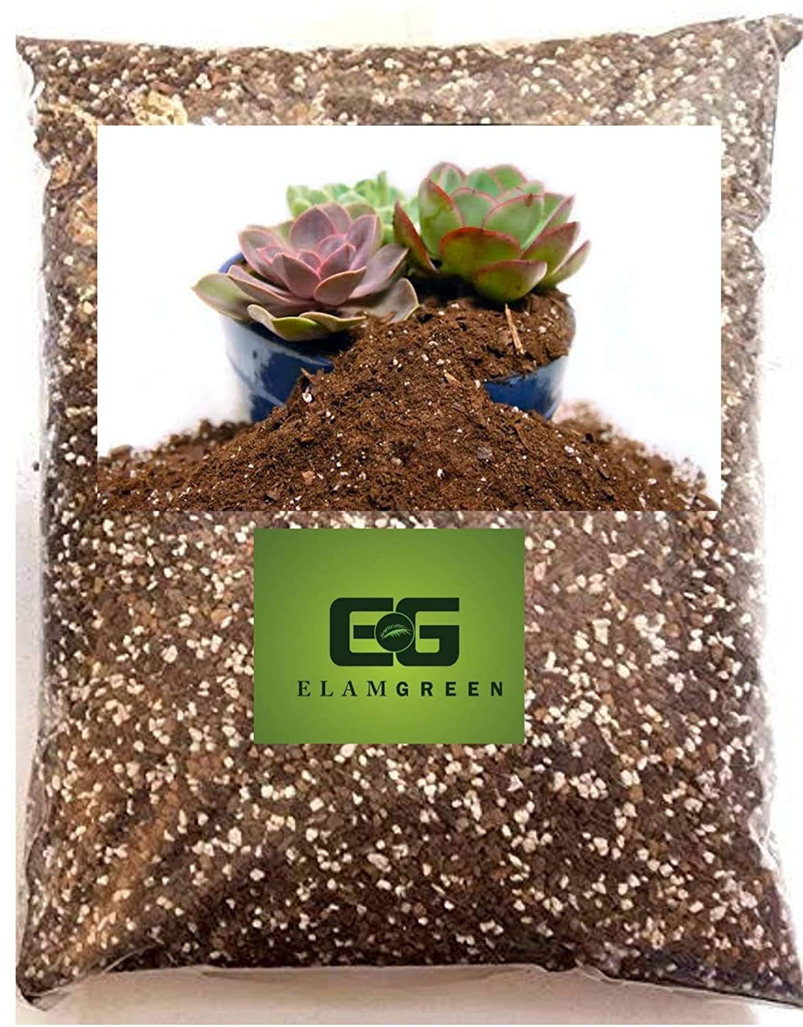 Elamgreen Succulent Potting Soil for All Type of Succulents Plants, Bonsai and Cactus (Brown