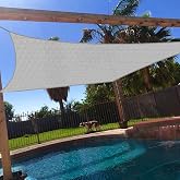 Windscreen4less 10' x 14' Sun Shade Sail Rectangle Outdoor Canopy Cover UV Block for Backyard Porch Pergola Deck Garden Patio (Gray)