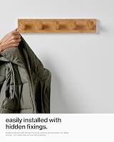 LARHN Wooden Coat Hooks Wall Mounted 5 XL Hooks 42cm 2 Pack All Fixings view 6