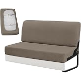 YUJIASH RV Couch Covers for Sofa Bed,2-Piece Backrest and Seat Slip Covers,for Jackknife Sofa,rv Furniture Cover (Brown)