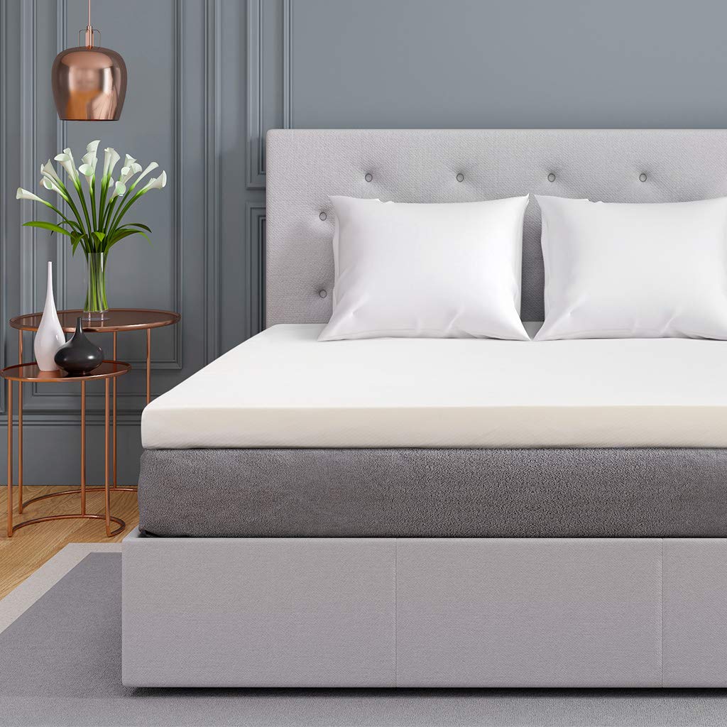 LANGRIA 2 Inch/5cm Memory Foam Mattress Topper with Breathable and Removable Cover (Double)