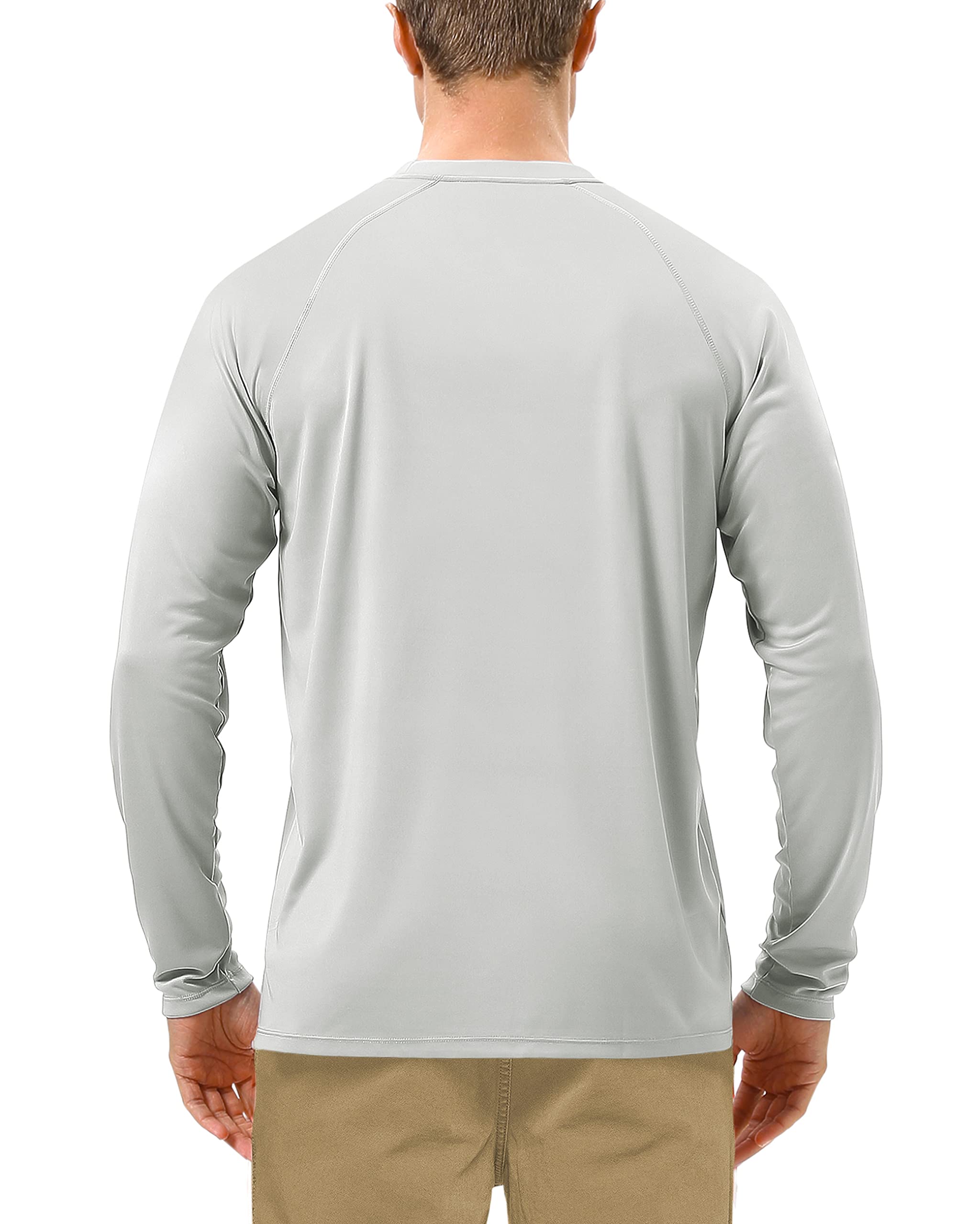 Roadbox Mens UPF 50+ UV Sun Protection Shirts Outdoor Long Sleeve SPF Rash Guard for Fishing Hiking Swimming Running