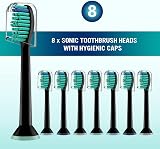 Derffin Replacement Brush Heads for Philips Sonicare HX6014 8 Pack Black view 6