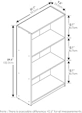 Furinno BASIC 3-Tier Book Shelf Light Cherry 55.2W x 100.3H x 23.1D cm view 3