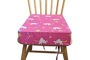Booster Seat for Eating, Washable Toddler Booster Seat Cushion for Kitchen Chair Dining Table with Safety Buckle Portable wit