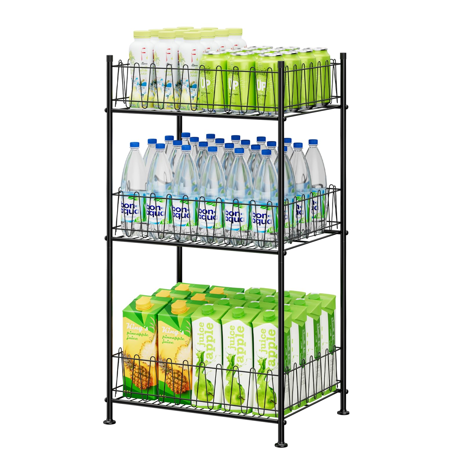 ETELI Water Bottle Organizer 3 Tier Freestanding Water Bottle Holder ...