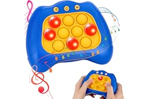 Tusivo Fast Push Bubble Game, Light-up Pop Game Fidget Toys for Kids and Adults, Electronic Handheld Quick Push Bubble Game, Stress Relief Toys for 6 7 8 9+ Year Old Boys & Girls (Dark Blue)