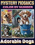 Mystery Mosaic Color by Number Adorable Dogs: Pixel