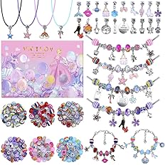 VICTLOV 126 Pieces Charm Bracelet Making Kit, DIY Craft for Girls, Unicorn/Mermaid Crafts Gifts Set for Arts and Crafts for G