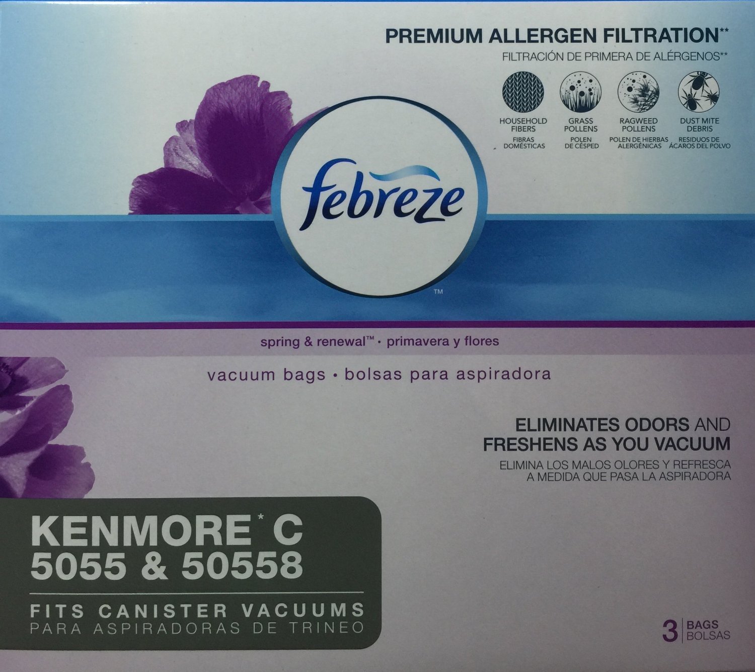 Amazon.com - Febreze Odor Eliminating Vacuum Bags, Kenmore C 5055 & 50558,  3 bags, 2 Pack (6 Total Bags) -