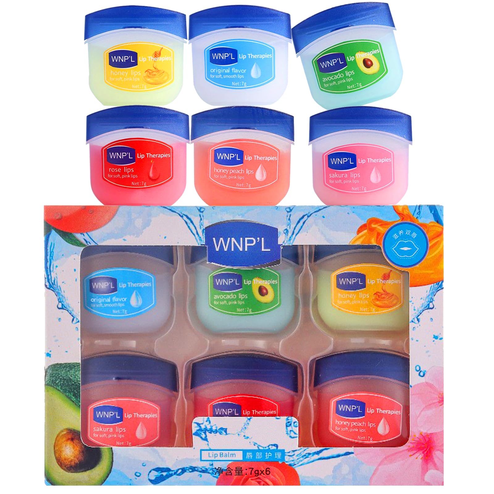 Lip Balm Set-Multipack,6 Packs Long Lasting Lips Natural Moisturizer Intensive Lip Repair for Cracked, Dry and Chapped Lips
