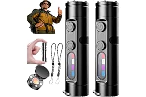 Pocket Rechargeable EDC Flashlight: 500 Lumens Rechargeable Keychain Light with Fire Starter, Window Breaker, Light & Magneti