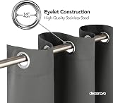 Deconovo Blackout Curtains 55 x 110 Inch Dark Grey 1 Panel Eyelet Thermal view 6