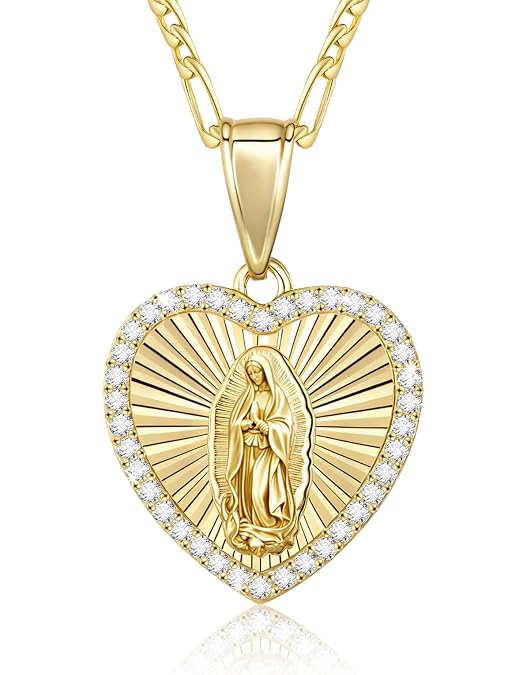 Glow In The Dark Virgin Mary Necklace - Adjustable Wax Cord, Resin Pendant, Religious Gift For Women