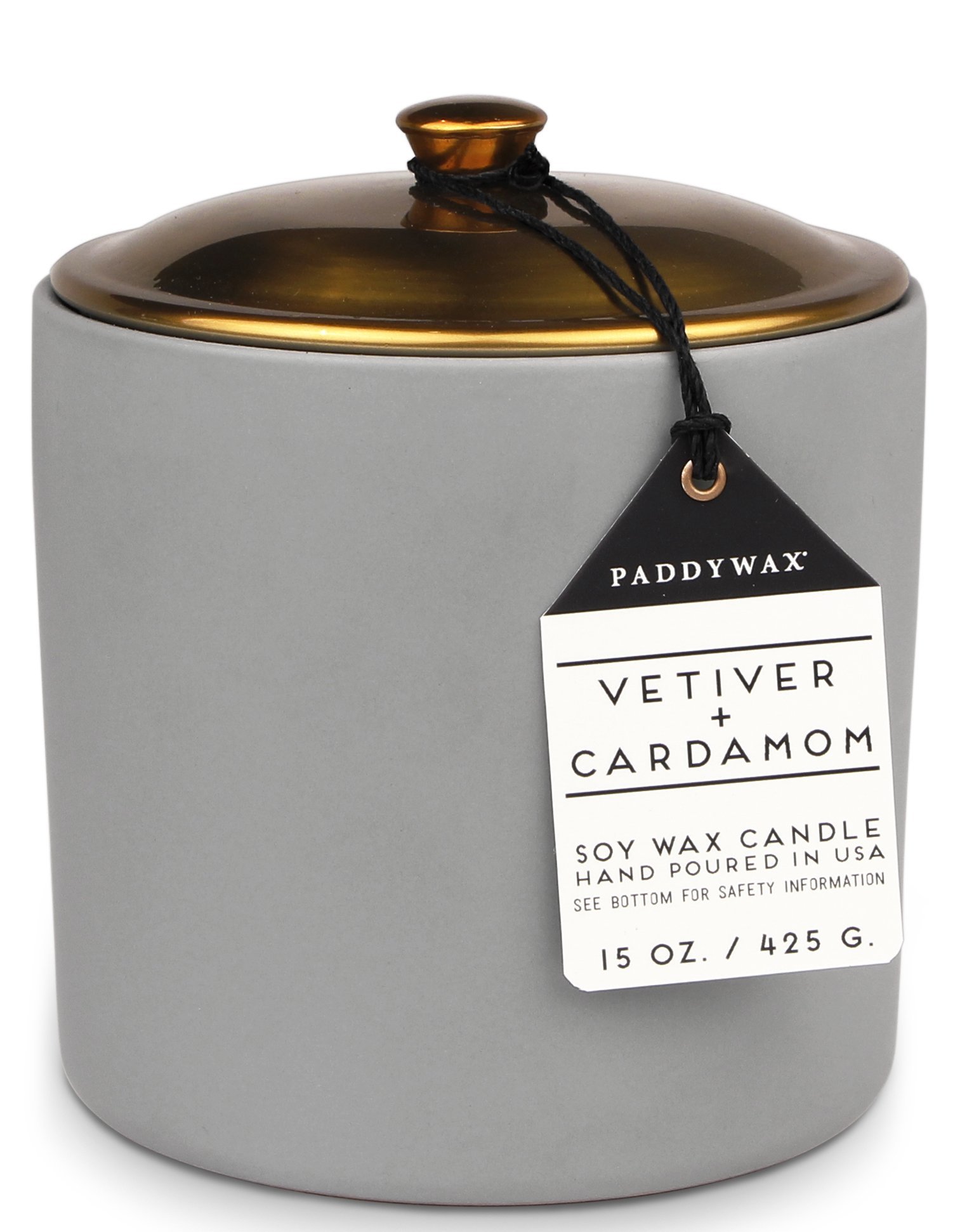 Paddywax Candles HY1501Z Hygge Collection Scented Soy Wax Candle, 15-Ounce, Vetiver & Cardamom