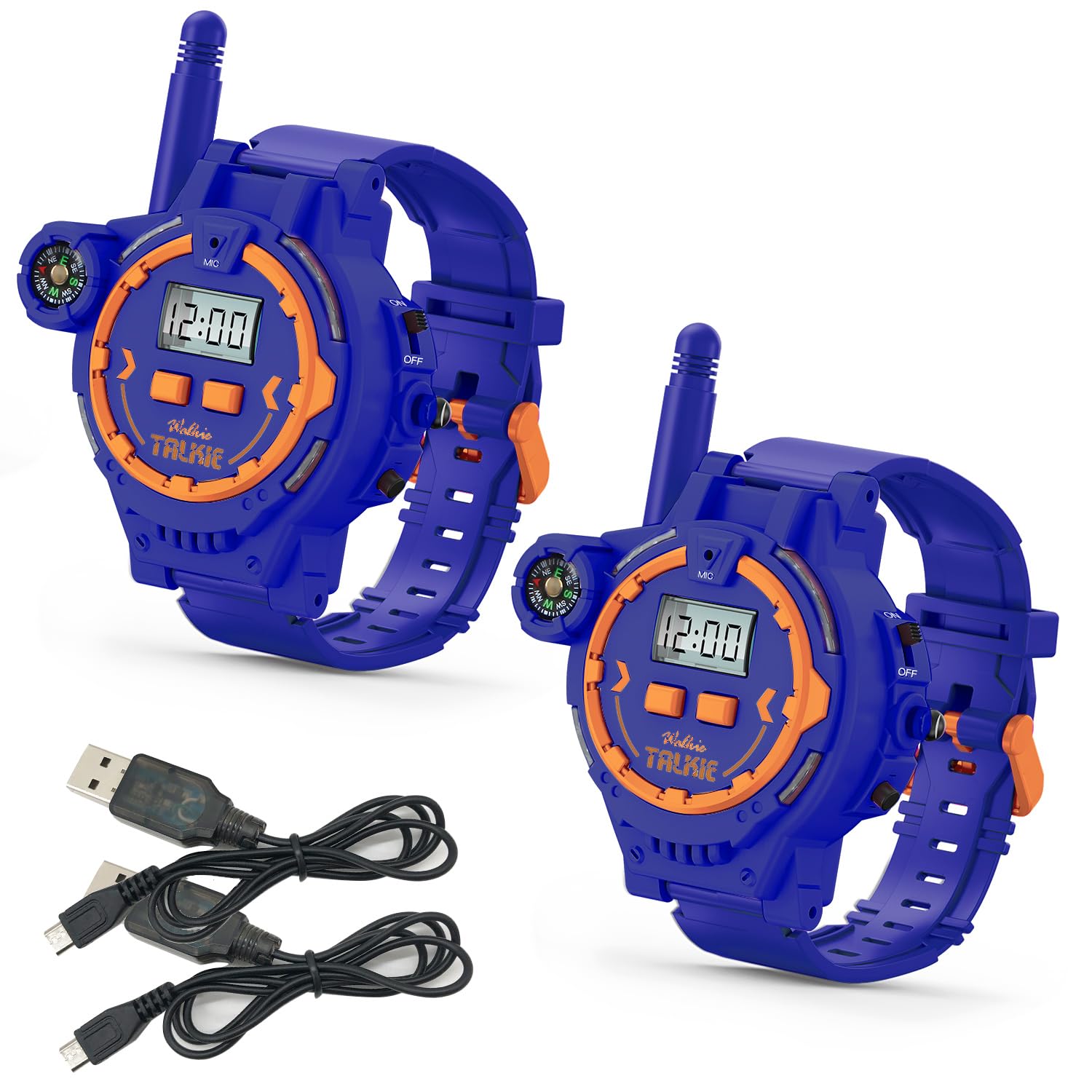 Rechargeable Walkie Talkies Watches for Kids, Two Way Radio Walky Talky Watch with Flashlight kids toys and gifts for 5 6 7 8 Year Olds Boys and Girls