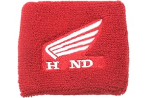 HOKTI Motorcycle Brake Reservoir Sock Compatible with CBR600RR CBR900RR CBR1000RR - Reservoir Sock Cover (Red and White)1 Pack