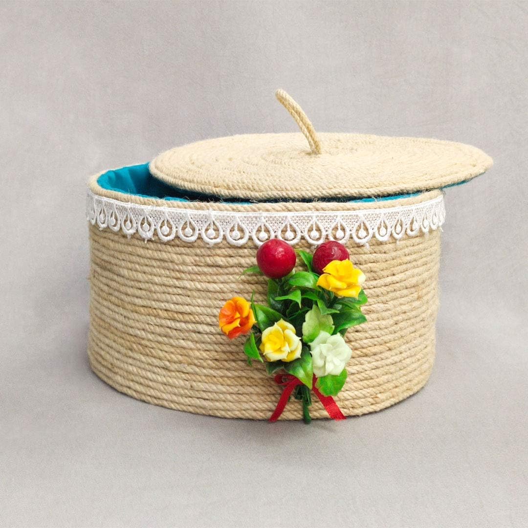 Your Favorite Crafts Premium Decorative Jute & Cardboard Basket with