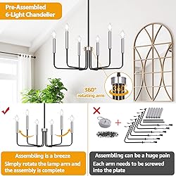 6-Light Farmhouse Chandelier for Dining Room
