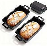 Erdisc 9x5 Inch Cast Iron Loaf Pan with Lid, Pre-Seasoned for Sourdough and Homemade Baking, Heavy Duty Nonstick, Oven Safe B