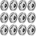 uxcell 12pcs U604ZZ Deep U Groove Ball Track Guide Bearing 4x13x4mm Double Metal Shielded (GCr15) Chrome Steel Bearing