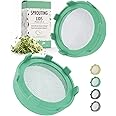 Elementi Sprouting Lids for Wide Mouth Mason Jars (Set of 2), Sprouting Jar Kit for Organic Sprouts, Alfalfa & Mung Bean Sprouts Grow Kit, 316 Stainless Steel Mesh Screen Strainer Lid (Mint)