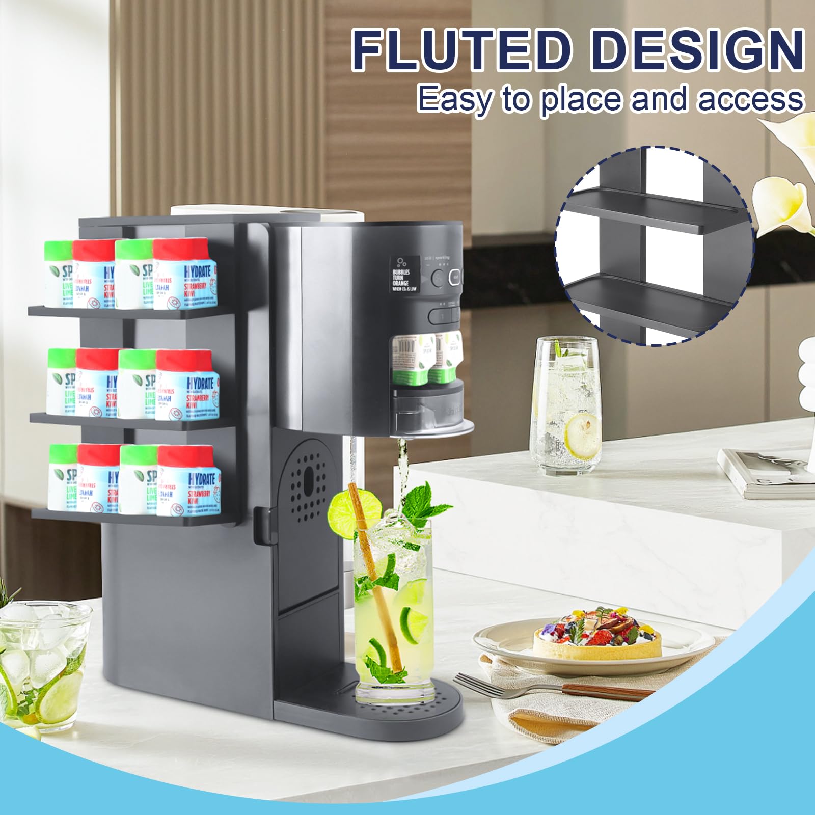 Soda Machine Flavor Pod Holder for Ninja Thirsti Drink System, 12-Flavor Storage Holder for Ninja Thirsty Drink System Pod Organizer for Ninja Thirsty Flavor Pods, Flavored Water Drops Upgrade
