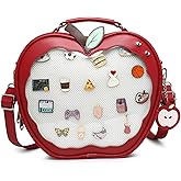 CHERRY SAUCE Cute Red Apple Ita Bag Kawaii Pin Display Purse Backpack Crossbody Shoulder Bag