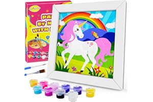 JOAOYO Paint by Numbers for Kids Ages 8-12 Easy Acrylic Paint by Number Kits for Girls Boys Adults with Wooden Frame Oil Painting Kits for Kids Ages 4-8 Perfect for Gift Home Decoration (Pink)