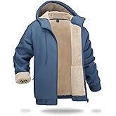 Boladeci Men's Sherpa Lined Hoodie Jacket Winter Warm Heavy Weight Zip Up Hooded Sweatshirt Thick Fleece Coats