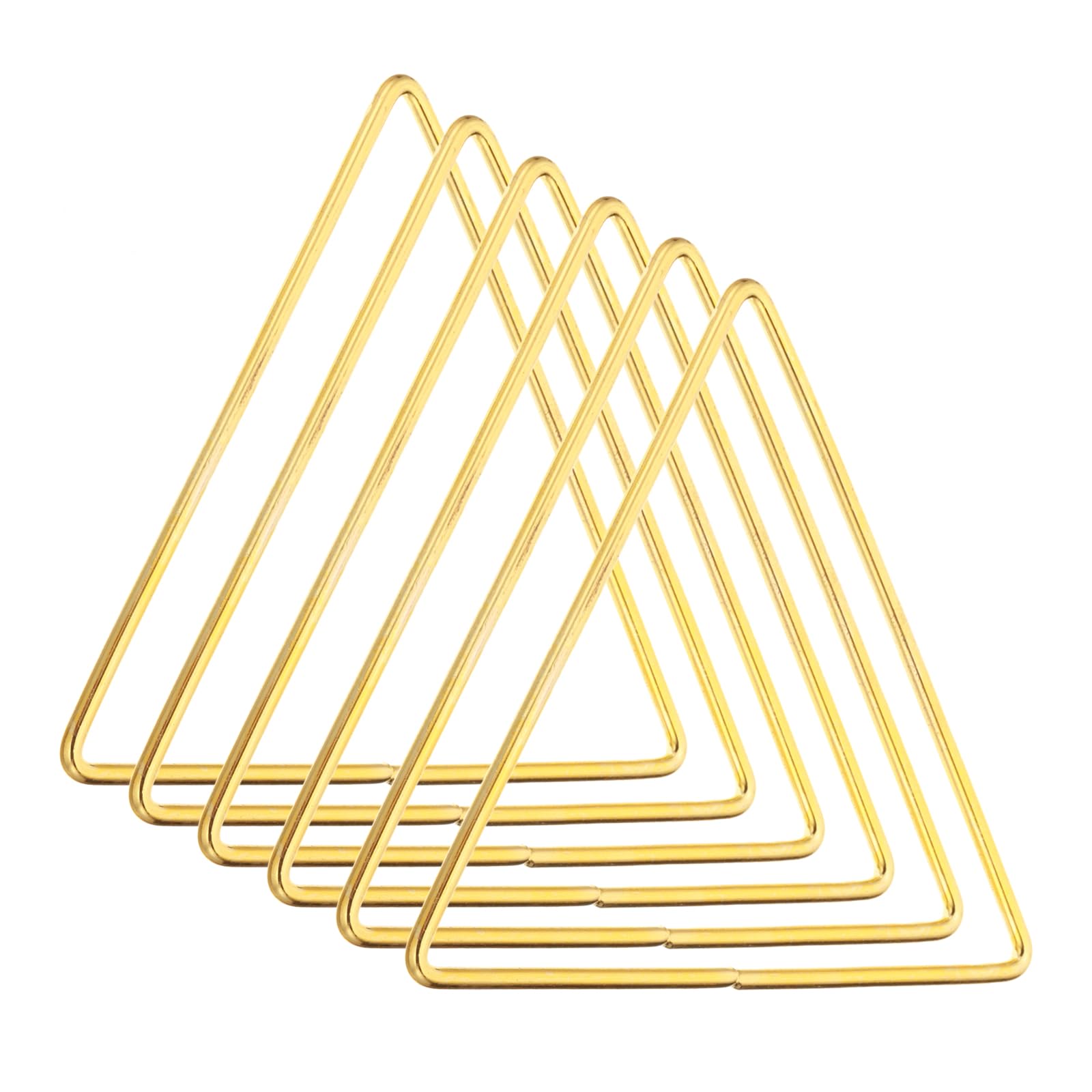 PATIKIL 4 Inch Triangle Dream Catcher Rings, 6 Pcs Metal Christmas Macrame Wreath Floral Ring Hoop for Home DIY Craft Wedding Wall Hanging Decorations, Gold Tone