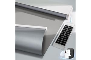 ILOT QUEYRIES Motorized Blinds with Remote, Smart Blinds with Solar Panel, Thermal Blackout Electric Automatic Shade for Windows Compatible with Alexa, Grey-34"x72"