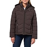Calvin Klein Women's Stretch Fabric Puffer Jacket With Hood – Warm Quilted Zip Front Coat
