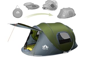 Night Cat Upgraded Pop up Tent 2-4 Persons Easy Setup in 3 Seconds Instant Camping Tent with Porch Automatic Foldable Waterpr