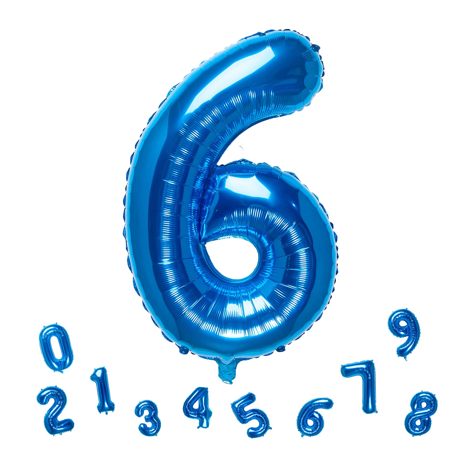Photo 1 of 32 Inch Blue Number 6 Balloons Foil Ballon Digital Birthday Party Decoration Supplies (Blue Number 6 Balloon)