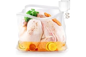KREAPA 2 Pack 22"×26" Turkey Brine Bags Extra Large brine bags for Turkey Holds up 40lb, Thickened Turkey Brining Bags with 2 removable zipper assist clips and Cotton Strings, turkey marinade bag