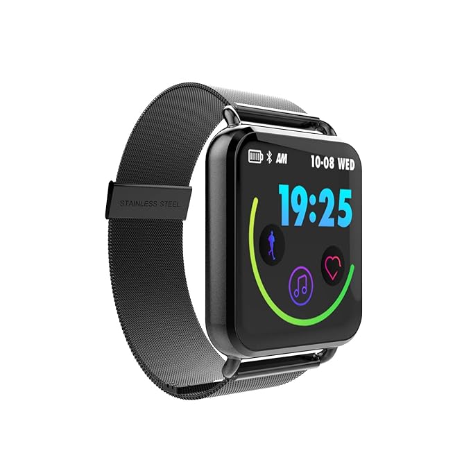 UNOKS Sport Herzfrequenz Armband Schlaf sitzende Erinnerung Wetter Kalorienüberwachung Smart Armband,STEELSTRIP