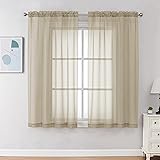 Chyhomenyc Taupe Sheer Curtains 45 Inch Long 2