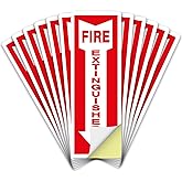 OLANZU 12-Pack Fire Extinguisher Sign Stickers for Wall, 4x12 | Self Adhesive Decals, Weatherproof, UV Protected, Vinyl Arrow Stickers Labels, OSHA / ANSI Standard