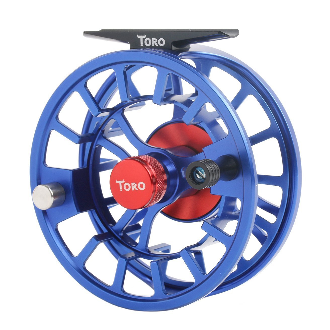 Maxcatch TORO Fly Reel with CNC-machined Aluminum Alloy Body Large Arbor Fly Fishing Reel 3/4, 5/6,7/8wt (Black, Green, Blue) (Blue, 5/6wt)