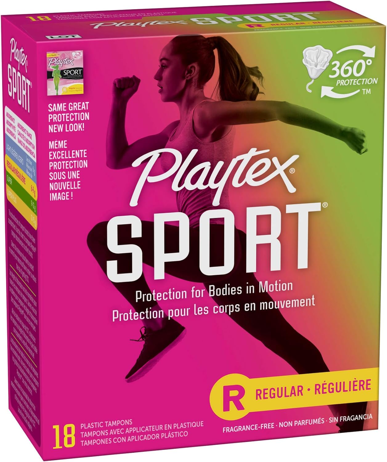 Playtex Sport Tampons with Flex-Fit Technology, Regular, Unscented - 18 Count: Health & Personal Care