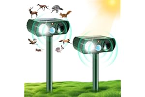 JAHY2TECH 2 Pack Animal Repellent Outdoor,Ultrasonic Cat Repellent Solar Animal Repeller with Motion Sensor Deer Repellent Devices Coyote Deterrent to Scare Away Raccoon Rabbit Squirrel Skunk Repellent for Yard