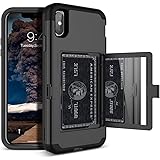 Defender Wallet Design with Hidden Back Mirror and Card Holder Heavy Duty Protection Shockproof 3 in 1 All-Round Armor…