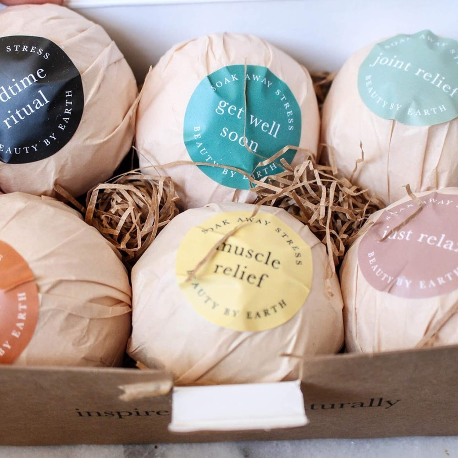 Bath Bombs Gift Set - 6 Large with Organic Shea Butter, Made in USA, Best Christmas & Birthday Gifts for Women, Bath Bomb Gifts for Her, Bath Bombs for Kids, with Salts, Clays and Essential Oils: Health & Personal Care